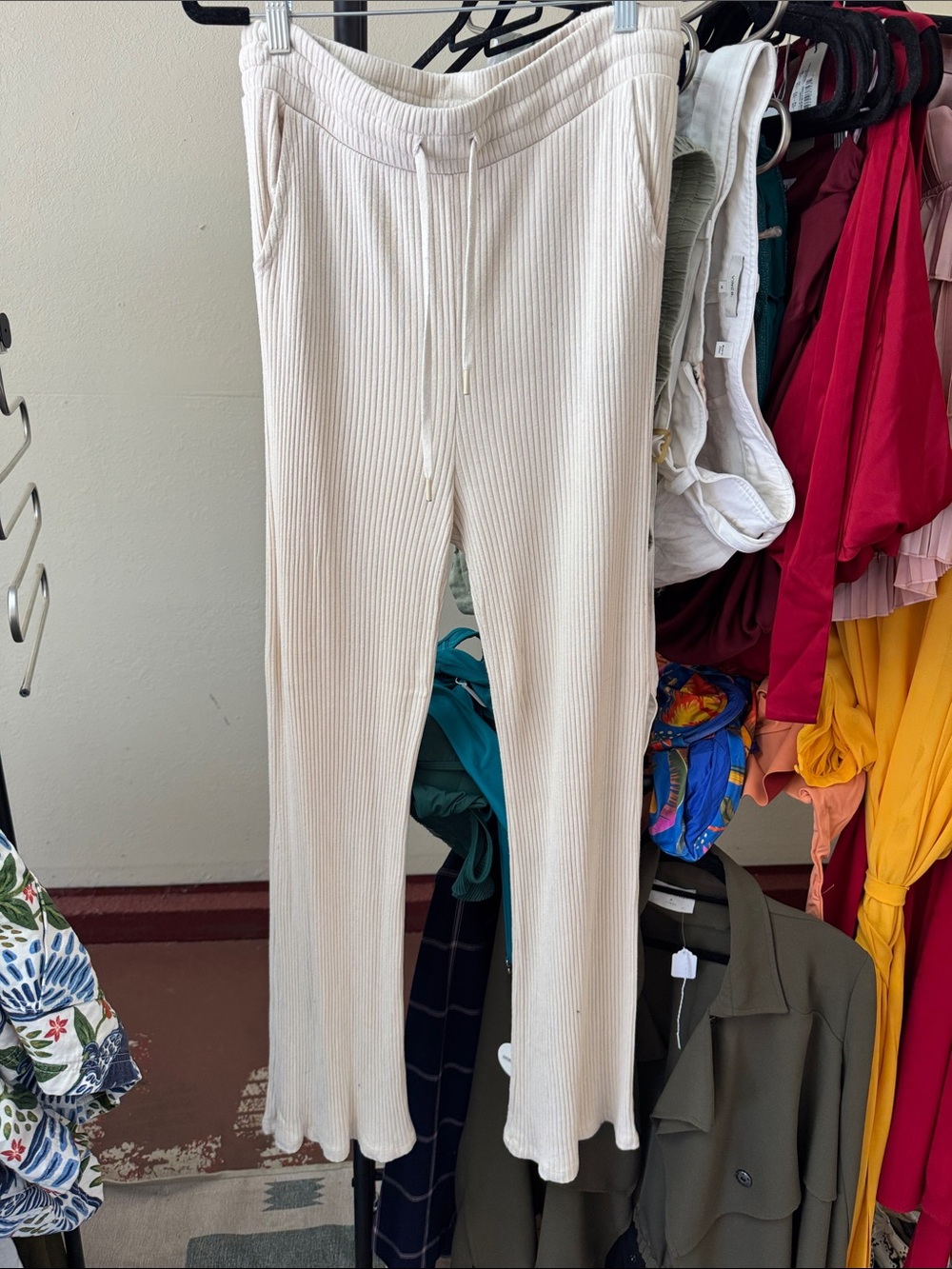 Beyond Yoga Cream Ribbed Pants
